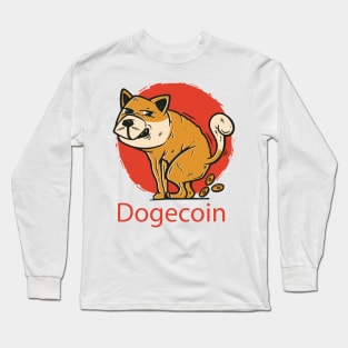 Dogecoin Meme Crypto Coin Art Long Sleeve T-Shirt